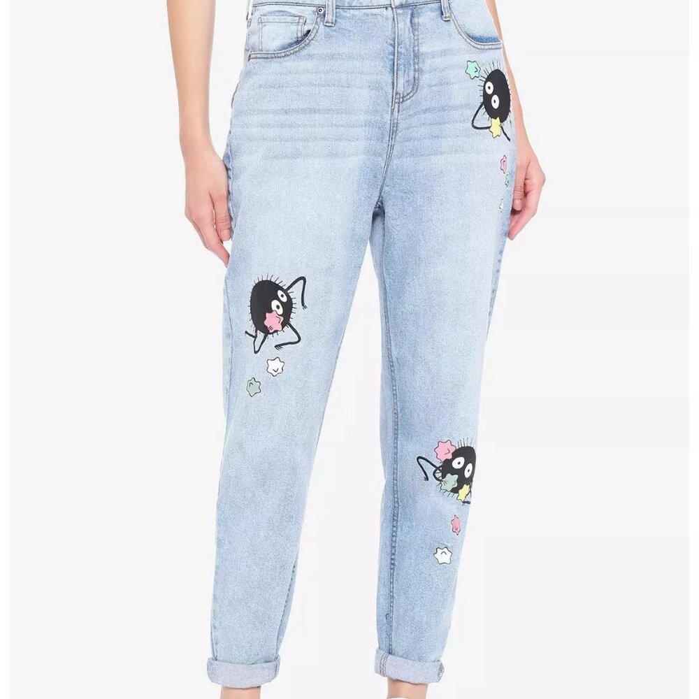 Her Universe Studio Ghibli Spirited Away Soot Sprites Denim Mom Jeans Size 0
